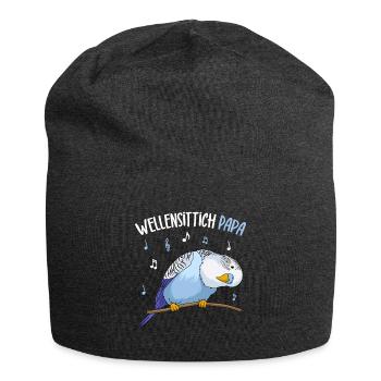 Wellensittich Papa Blausittich Vater Blau - Jersey-Beanie - Anthrazit - Vorne