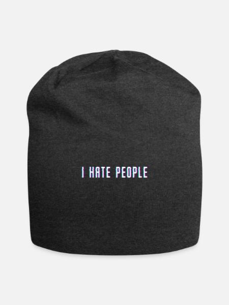 Ich hasse Menschen - Jersey-Beanie - Anthrazit