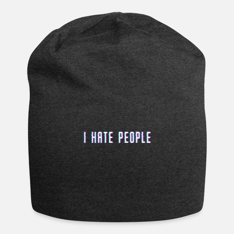 Ich hasse Menschen - Jersey-Beanie - Anthrazit