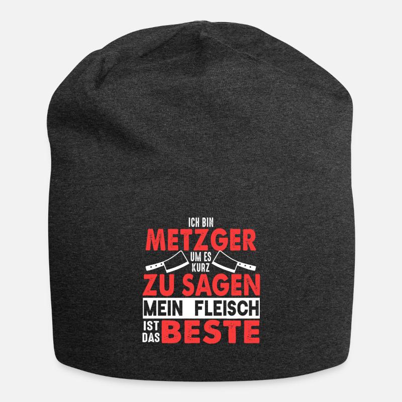Metzger Fleischer Fleisch Fleischerei Geschenk - Jersey-Beanie - Anthrazit