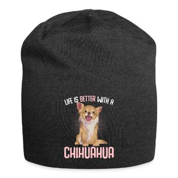 Chihuahua Spruch Hundehalter Geschenk - Jersey-Beanie - Anthrazit - Vorne