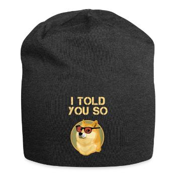 Dogecoin Cryptocurrecy Lustige Dogecoin - Jersey-Beanie - Anthrazit - Vorne