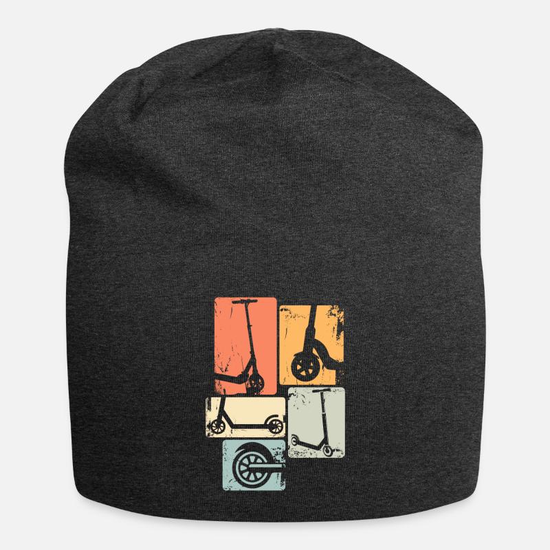 Scooter Roller Stunt Retro Tretroller - Jersey-Beanie - Anthrazit