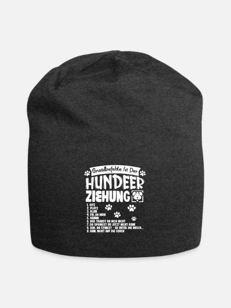 Grundbefehle der Hundeerziehung Hundemotiv - Jersey-Beanie - Anthrazit