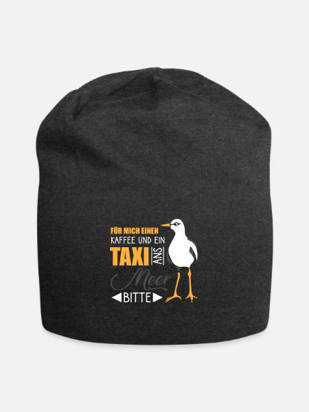 für mich einen kaffee und ein taxi ans meer bitte - Jersey-Beanie - Anthrazit