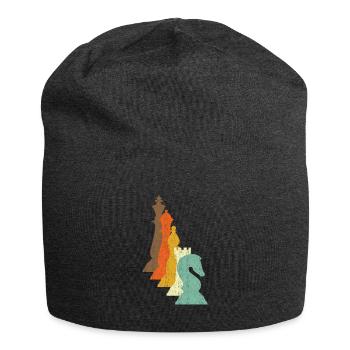 Schachfiguren Schach Geschenk - Jersey-Beanie - Anthrazit - Vorne