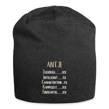 Antje Namenstag Vorname Antje Geschenk Name - Jersey-Beanie - Anthrazit - Vorne