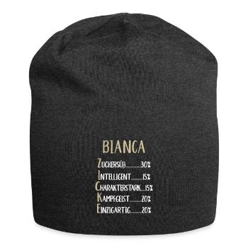 Bianca Namenstag Vorname Bianca Geschenk Name - Jersey-Beanie - Anthrazit - Vorne