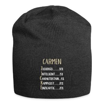 Carmen Namenstag Vorname Carmen Geschenk Name - Jersey-Beanie - Anthrazit - Vorne