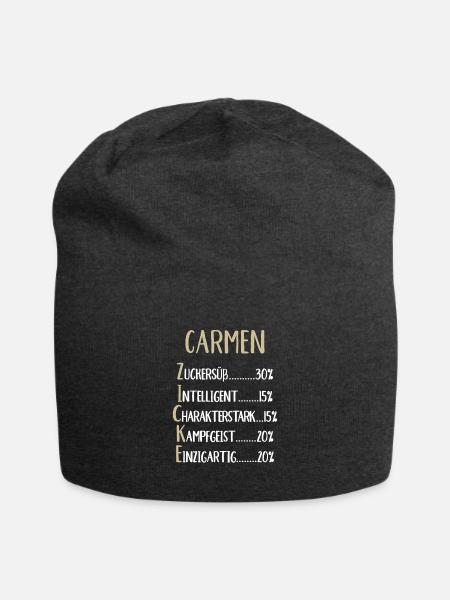Carmen Namenstag Vorname Carmen Geschenk Name - Jersey-Beanie - Anthrazit