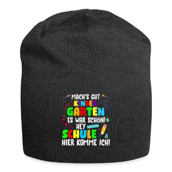Grundschule Einschulung Schulkind 2022 Schultag - Jersey-Beanie - Anthrazit - Vorne