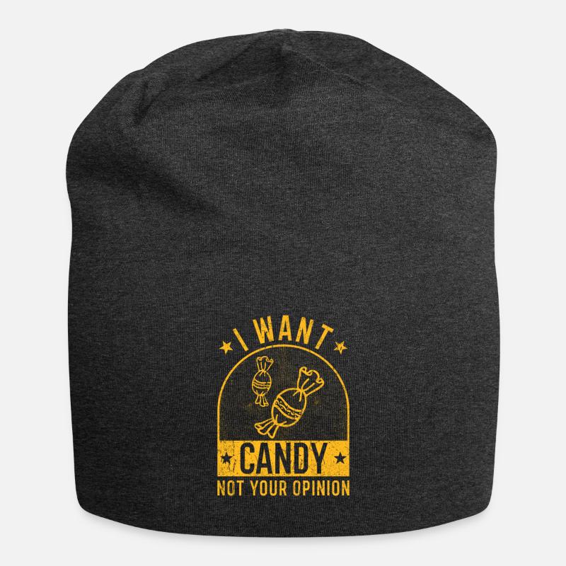 I want Candy - Jersey-Beanie - Anthrazit
