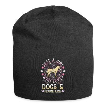 Just a girl who loves Dogs and Mountains - Jersey-Beanie - Anthrazit - Vorne