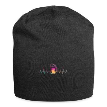 Beer Heartbeat - Jersey Beanie - charcoal grey - Front