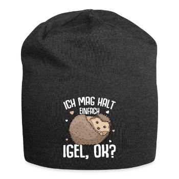 Igel Spruch Ich mag halt Igel Kinder Damen - Jersey-Beanie - Anthrazit - Vorne