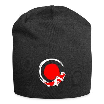 Koi poisson cadeau poisson japonais - Bonnet en jersey - charbon - Devant
