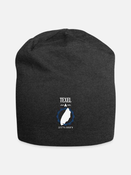 Texel Landkarte Koordinaten - Jersey-Beanie - Anthrazit