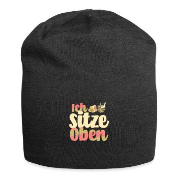 Sauna ich sitze oben - Jersey-Beanie - Anthrazit - Vorne