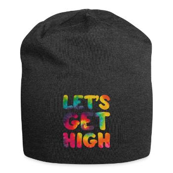 Hippie Spruch Lets geht high - Jersey-Beanie - Anthrazit - Vorne