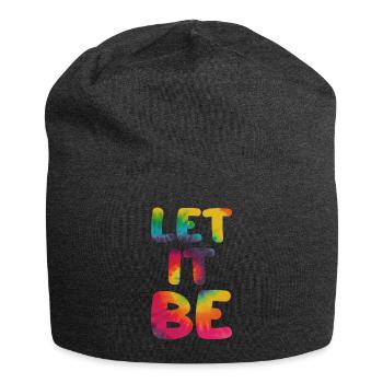 Hippie Spruch Let it be - Jersey-Beanie - Anthrazit - Vorne