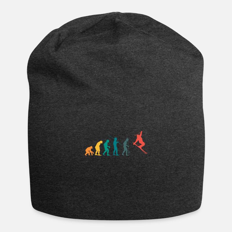 Vintage Retro Evolution Ski Fahrer - Jersey-Beanie - Anthrazit
