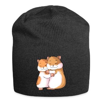 Hamster Lovers Ladies Girls - Jersey Beanie - charcoal grey - Front