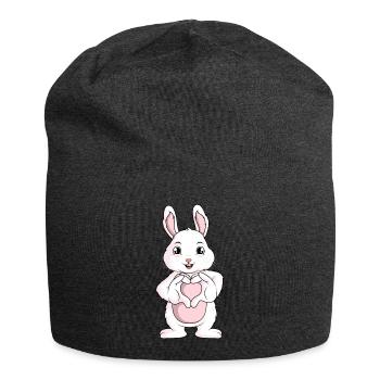 Lapins Amour lapin lapin fille - Bonnet en jersey - charbon - Devant