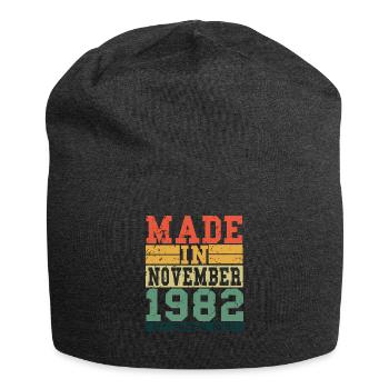 1982 Birthday November Vintage Saying - Jersey Beanie - charcoal grey - Front