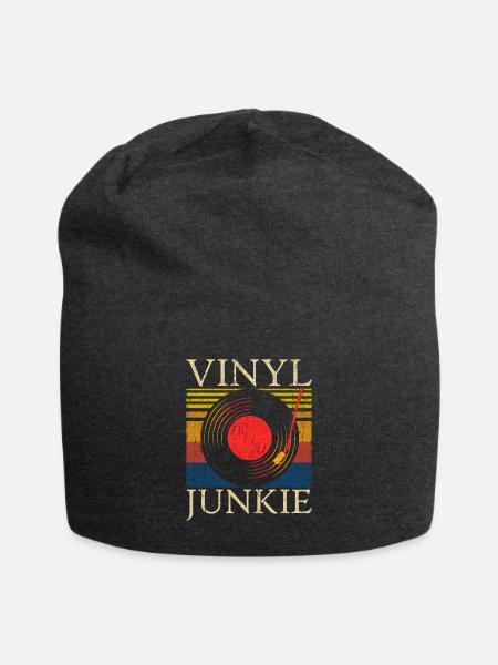Vinyl Junkie Schallplatten Sammler - Jersey-Beanie - Anthrazit