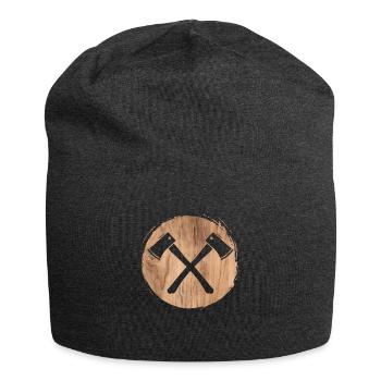 Wood Lumberjack Axe Gift - Jersey Beanie - charcoal grey - Front