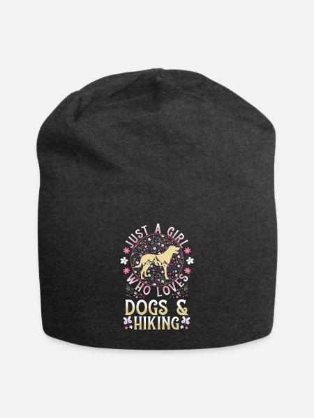 Just a girl who loves Dogs and Hiking - Jersey-Beanie - Anthrazit