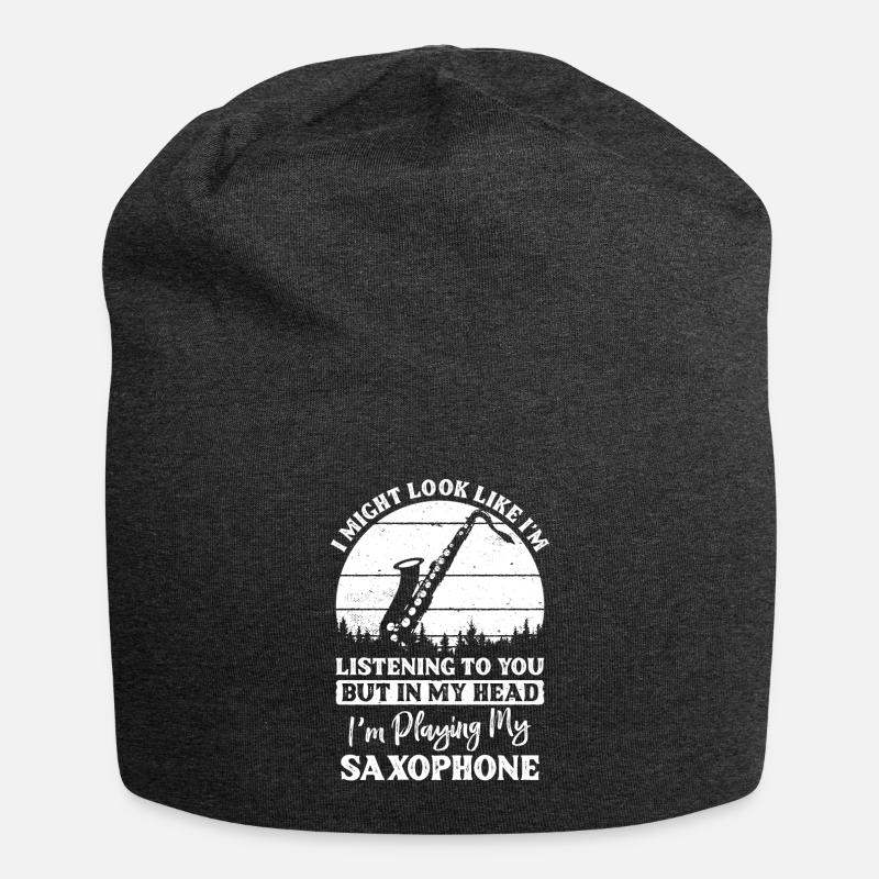 Saxophone - Bonnet en jersey - charbon