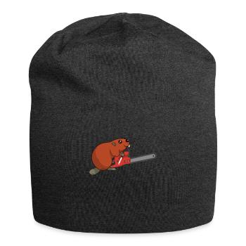 Forest worker Bieber With chainsaw chainsaw - Jersey Beanie - charcoal grey - Front