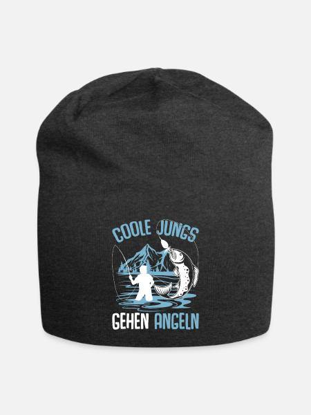 Coole Jungs gehen Angeln Angler Fischer - Jersey-Beanie - Anthrazit