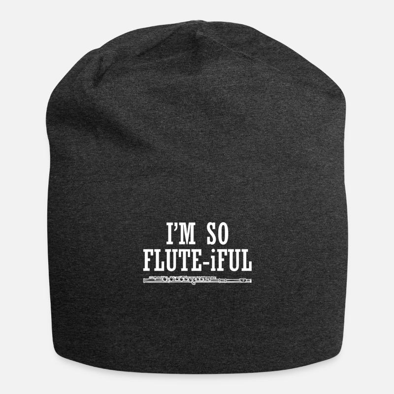 I Am So Flute Iful Geschenk Flöten - Jersey-Beanie - Anthrazit