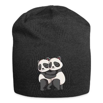 Panda Lover Panda Bear Girl Kids - Jersey Beanie - charcoal grey - Front