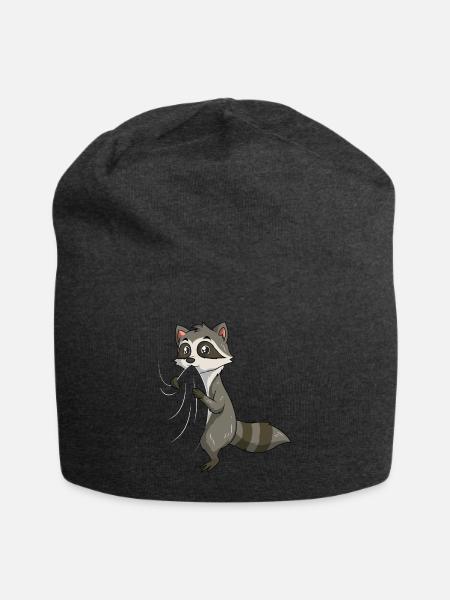Waschbär Liebhaber Mädchen Jungen Kinder - Jersey-Beanie - Anthrazit