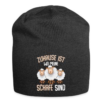 Zuhause ist wo meine Schafe sind - Jersey-Beanie - Anthrazit - Vorne