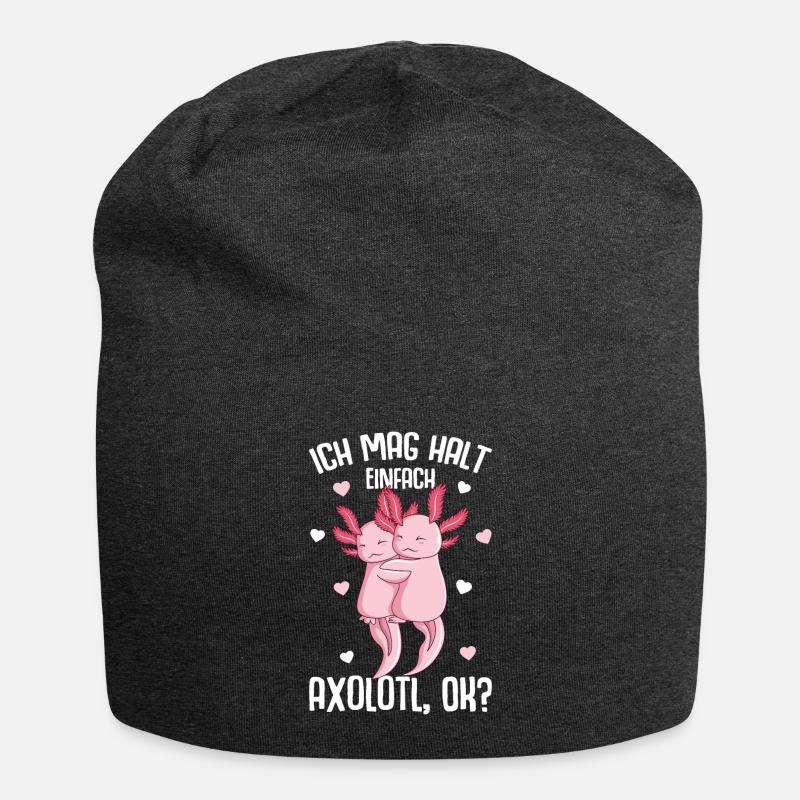 Ich mag halt Axolotl Salamander Kinder - Jersey-Beanie - Anthrazit