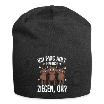 Ich mag halt Ziegen Landwirtin Ziege - Jersey-Beanie - Anthrazit - Vorne