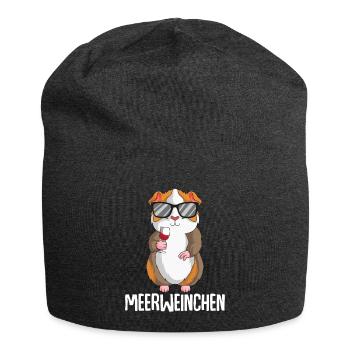 Meerweinchen Meerschweinchen Wein - Jersey-Beanie - Anthrazit - Vorne