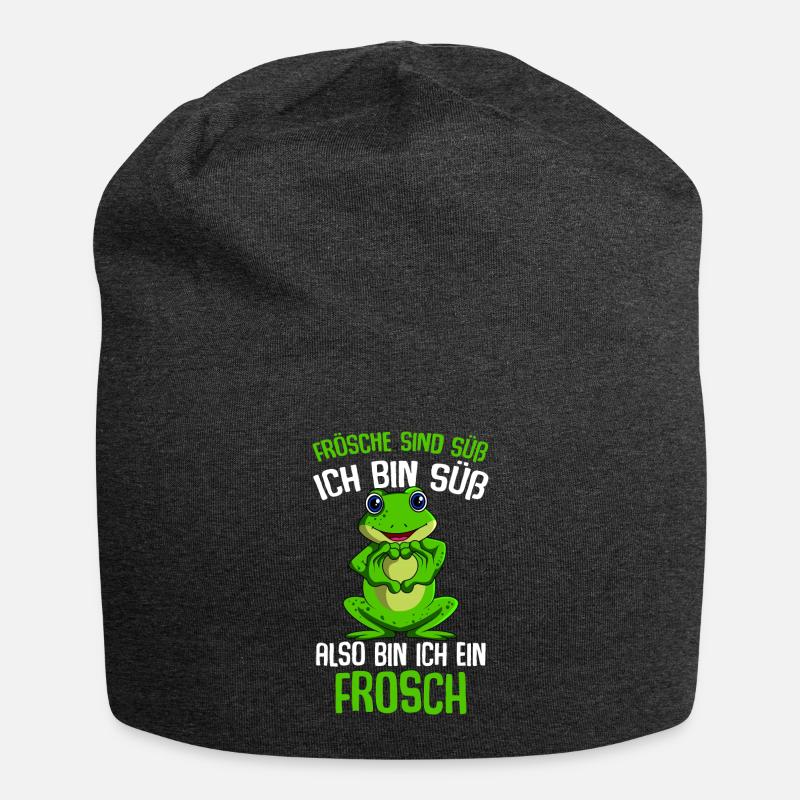 Frösche sind süß Mädchen Kinder Frosch - Jersey-Beanie - Anthrazit