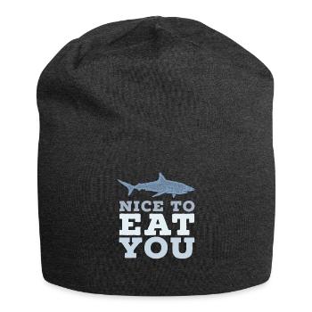 Hai Wortspiel Agréable de vous manger - Bonnet en jersey - charbon - Devant