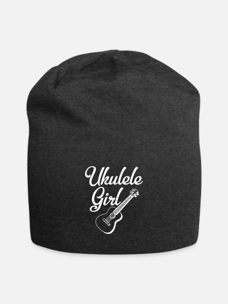 Ukulele Girl Geschenk - Jersey-Beanie - Anthrazit