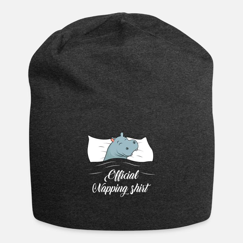 Nilpferd Schlafshirt Hippo Geschenk - Jersey-Beanie - Anthrazit