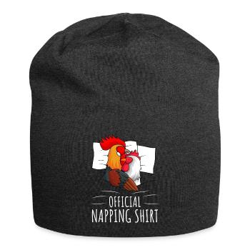 Hühner Schlafshirt Huhn Geschenk - Jersey-Beanie - Anthrazit - Vorne