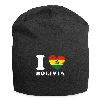 Ich liebe Bolivien - Jersey-Beanie - Anthrazit - Vorne
