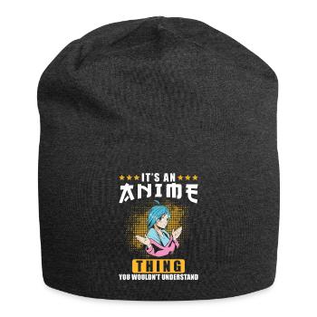 Anime - Bonnet en jersey - charbon - Devant