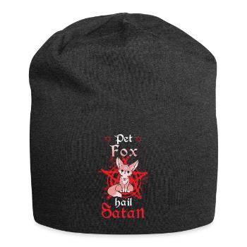 Pet Fox Hail Satan - Jersey Beanie - charcoal grey - Front