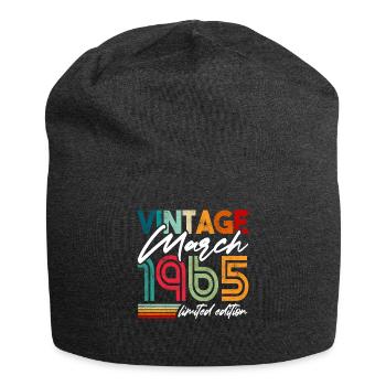 Millésime né mars 1965 Anniversaire mars 1965 - Bonnet en jersey - charbon - Devant